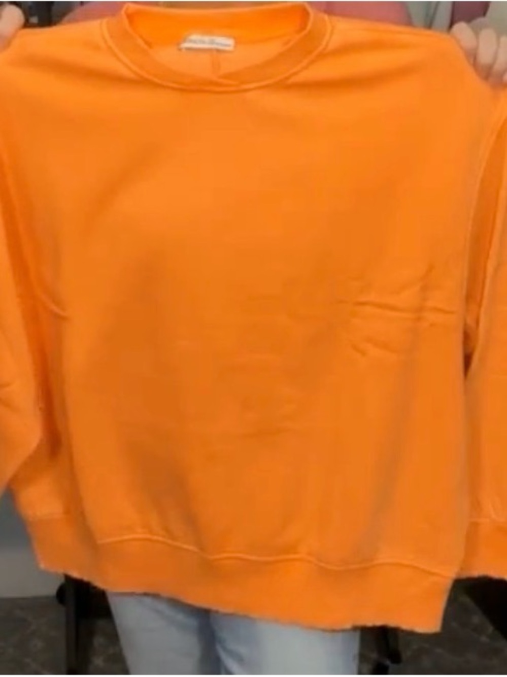 Zenana Outfitters Bright Orange Crewneck Sweatshirt
